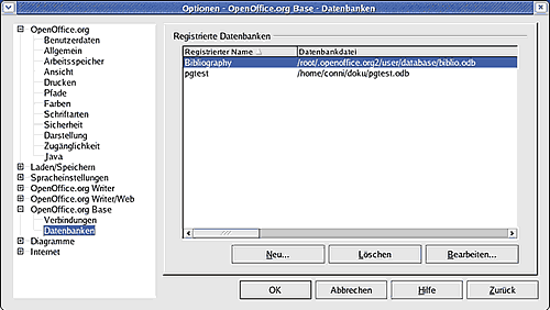 OpenOffice PostgreSQL - Datenbanken verwalten